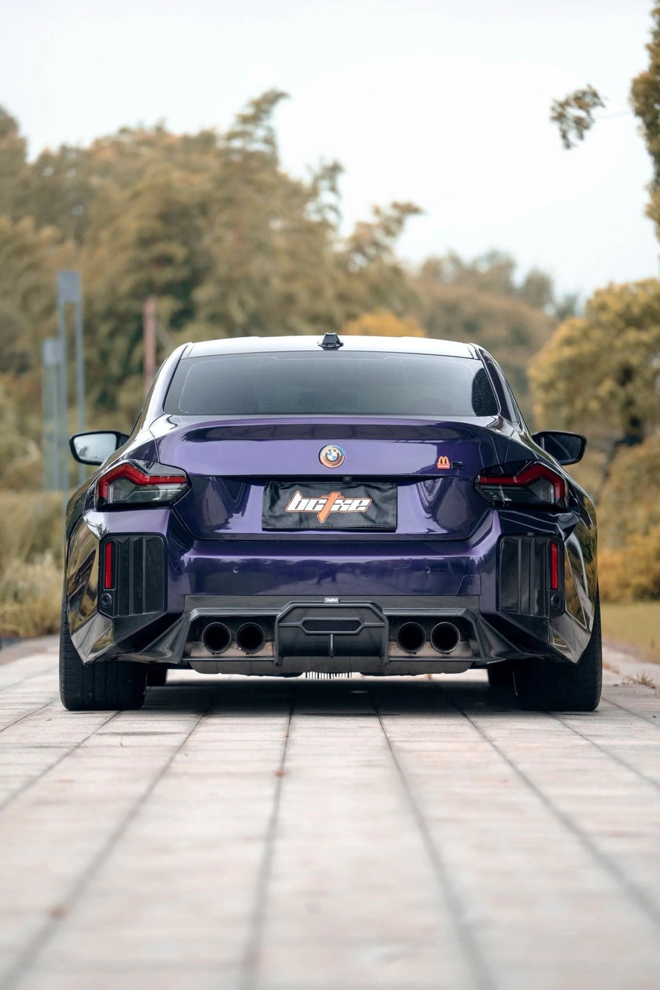BCTXE - BMW M2 G87 DRY CARBON FIBRE REAR BUMPER TRIM - Aero Carbon UK