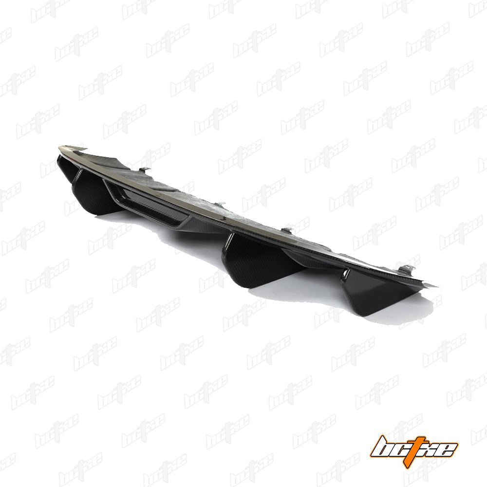 BCTXE - PORSCHE TAYCAN 9J1 / CROSS TURISMO BASE 4 4S GTS 2020+ DRY CARBON FIBRE REAR DIFFUSER - Aero Carbon UK