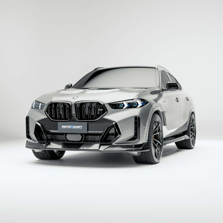 RevozPort BMW X6 G06 Pre-LCI carbon fibre body kit front three quarter view