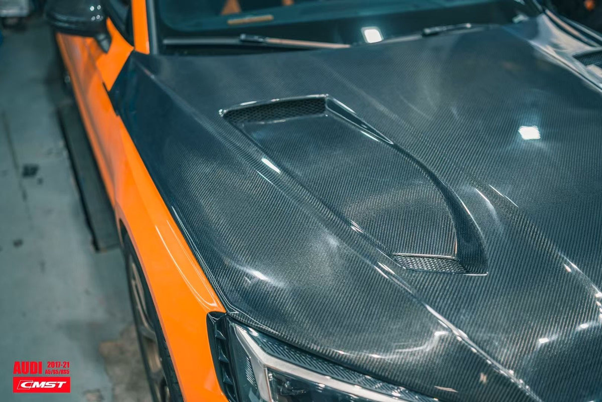 CMST - AUDI A5 S5 RS5 B9 B9.5 CARBON FIBRE BONNET HOOD V1 - Aero Carbon UK