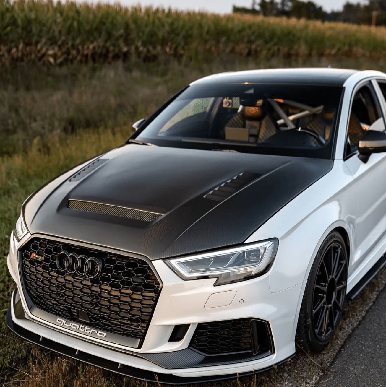 CMST - AUDI RS3 S3 A3 8V CARBON FIBRE BONNET HOOD V2 - Aero Carbon UK