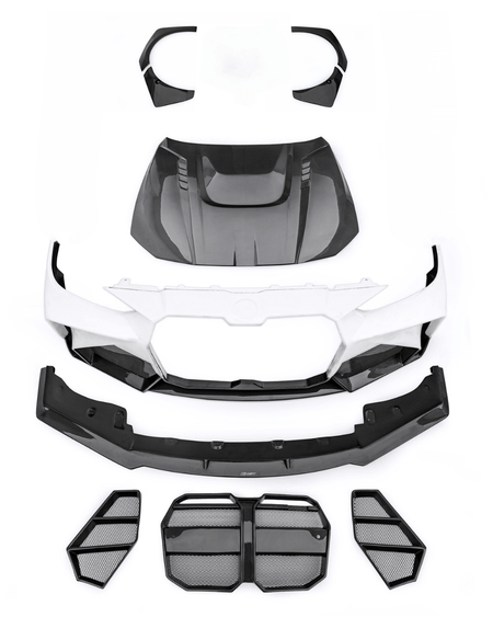 CMST - BMW 4 SERIES G22 FRP/ CARBON FIBER FRONT BUMPER AND HOOD BONNET CONVERSION UPGRADE KIT - Aero Carbon UK