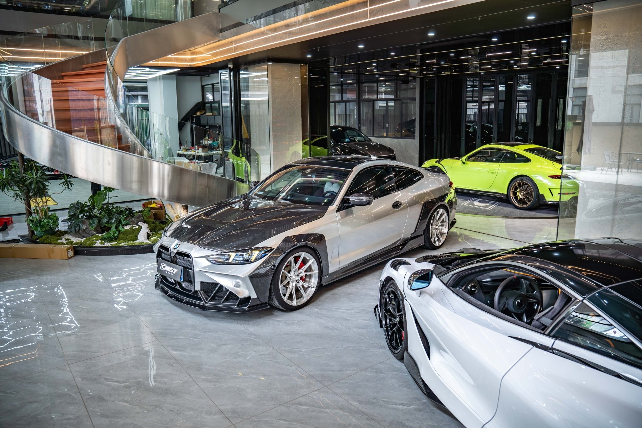 CMST - BMW 4 SERIES G22 FRP/ CARBON FIBER FRONT BUMPER AND HOOD BONNET CONVERSION UPGRADE KIT - Aero Carbon UK