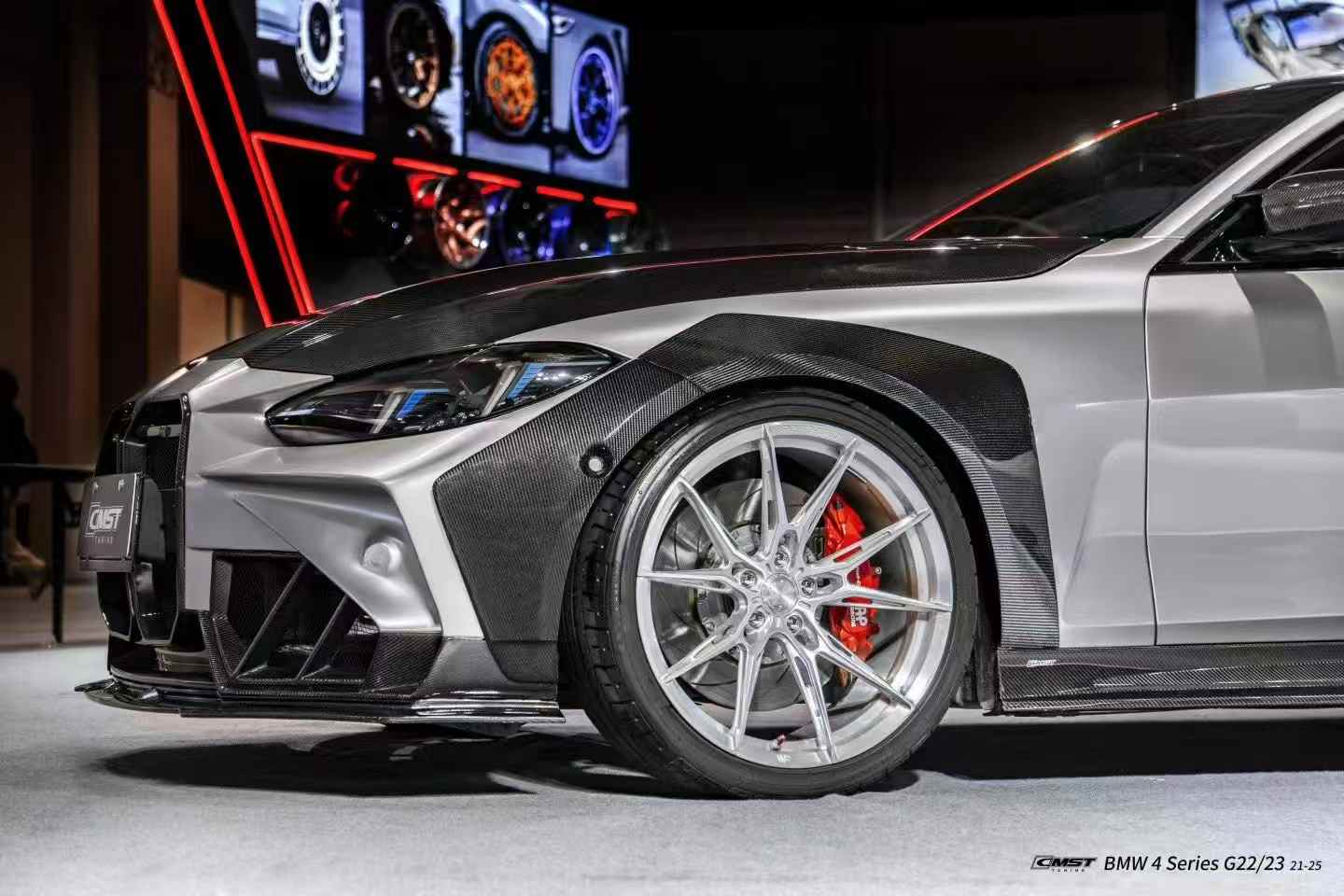 CMST - BMW 4 SERIES G22 FRP/ CARBON FIBER FRONT BUMPER AND HOOD BONNET CONVERSION UPGRADE KIT - Aero Carbon UK