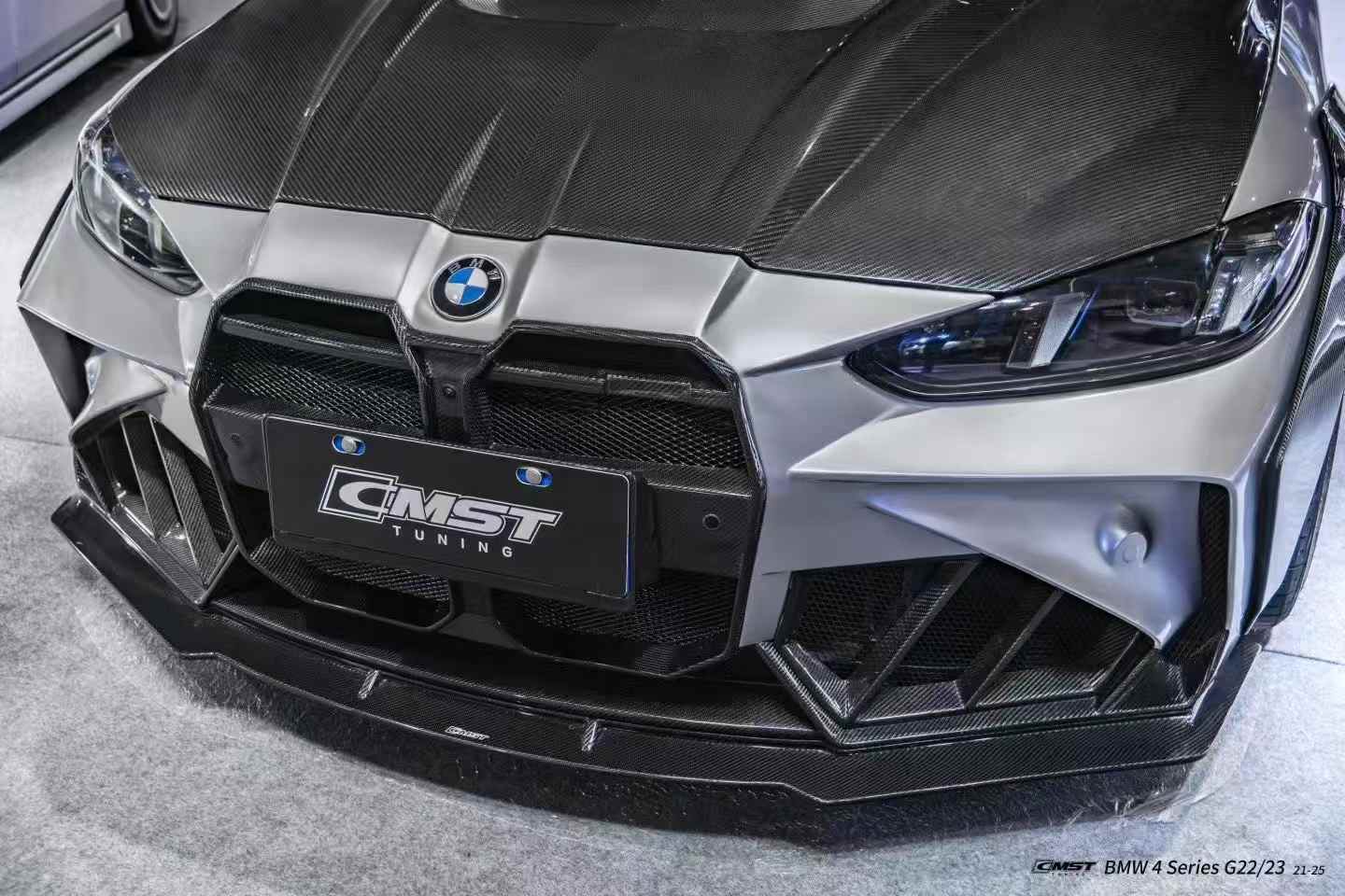 CMST - BMW 4 SERIES G22 FRP/ CARBON FIBER FRONT BUMPER AND HOOD BONNET CONVERSION UPGRADE KIT - Aero Carbon UK