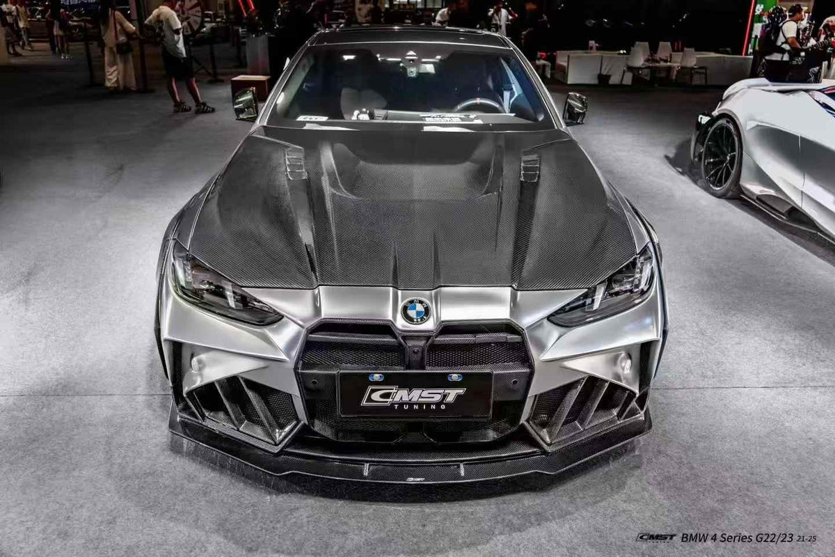 CMST - BMW 4 SERIES G22 FRP/ CARBON FIBER FRONT BUMPER AND HOOD BONNET CONVERSION UPGRADE KIT - Aero Carbon UK