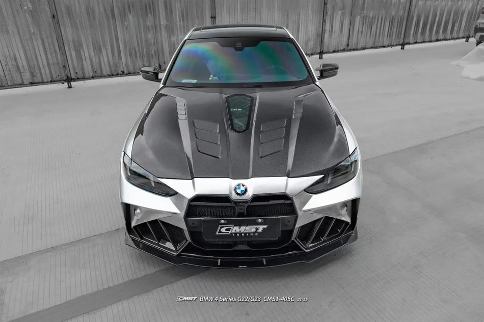CMST - BMW 4 SERIES G22 FRP/ CARBON FIBER FRONT BUMPER AND HOOD BONNET CONVERSION UPGRADE KIT - Aero Carbon UK