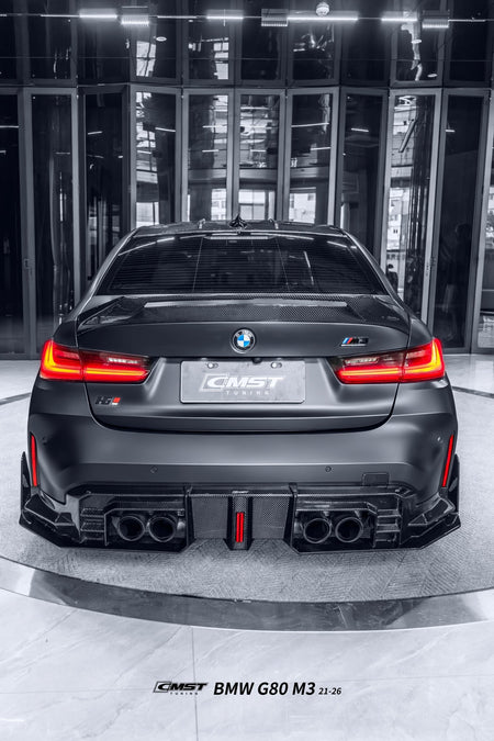 CMST - BMW M3 G80 DRY CARBON FIBER REAR BOOT TRUNK DUCKTAIL SPOILER - Aero Carbon UK