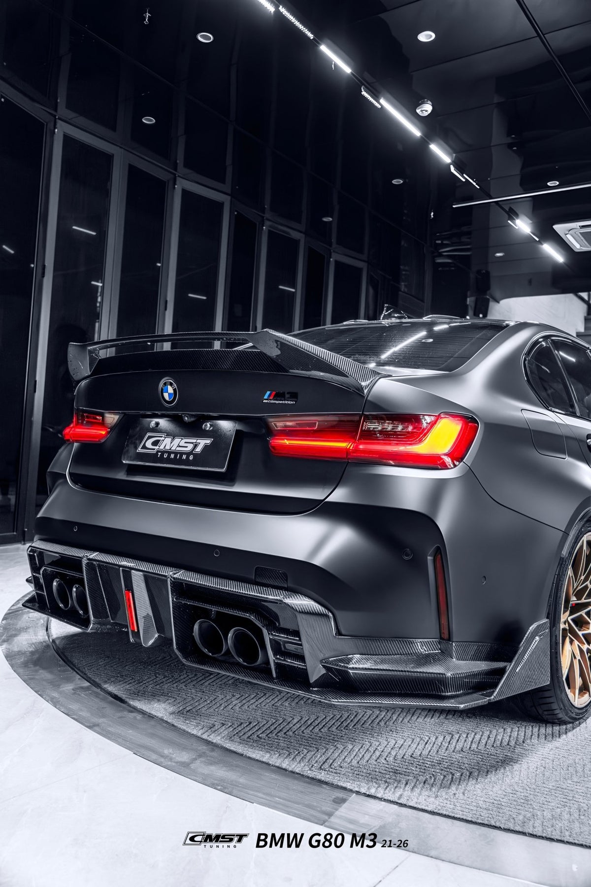 CMST - BMW M3 G80 DRY CARBON FIBER REAR BOOT TRUNK DUCKTAIL SPOILER - Aero Carbon UK