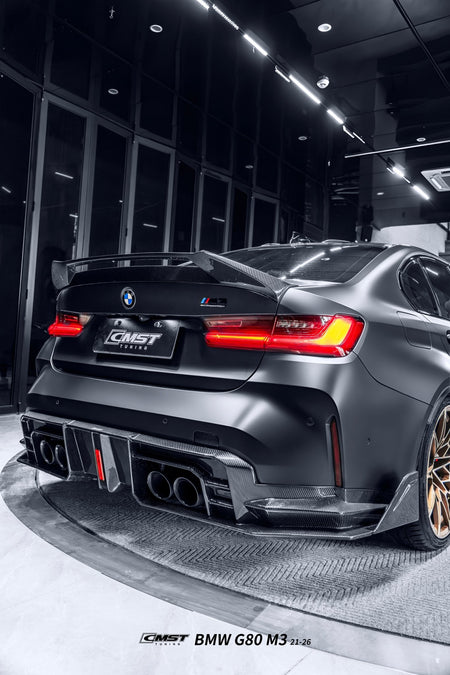 CMST - BMW M3 G80 DRY CARBON FIBER REAR BOOT TRUNK DUCKTAIL SPOILER - Aero Carbon UK
