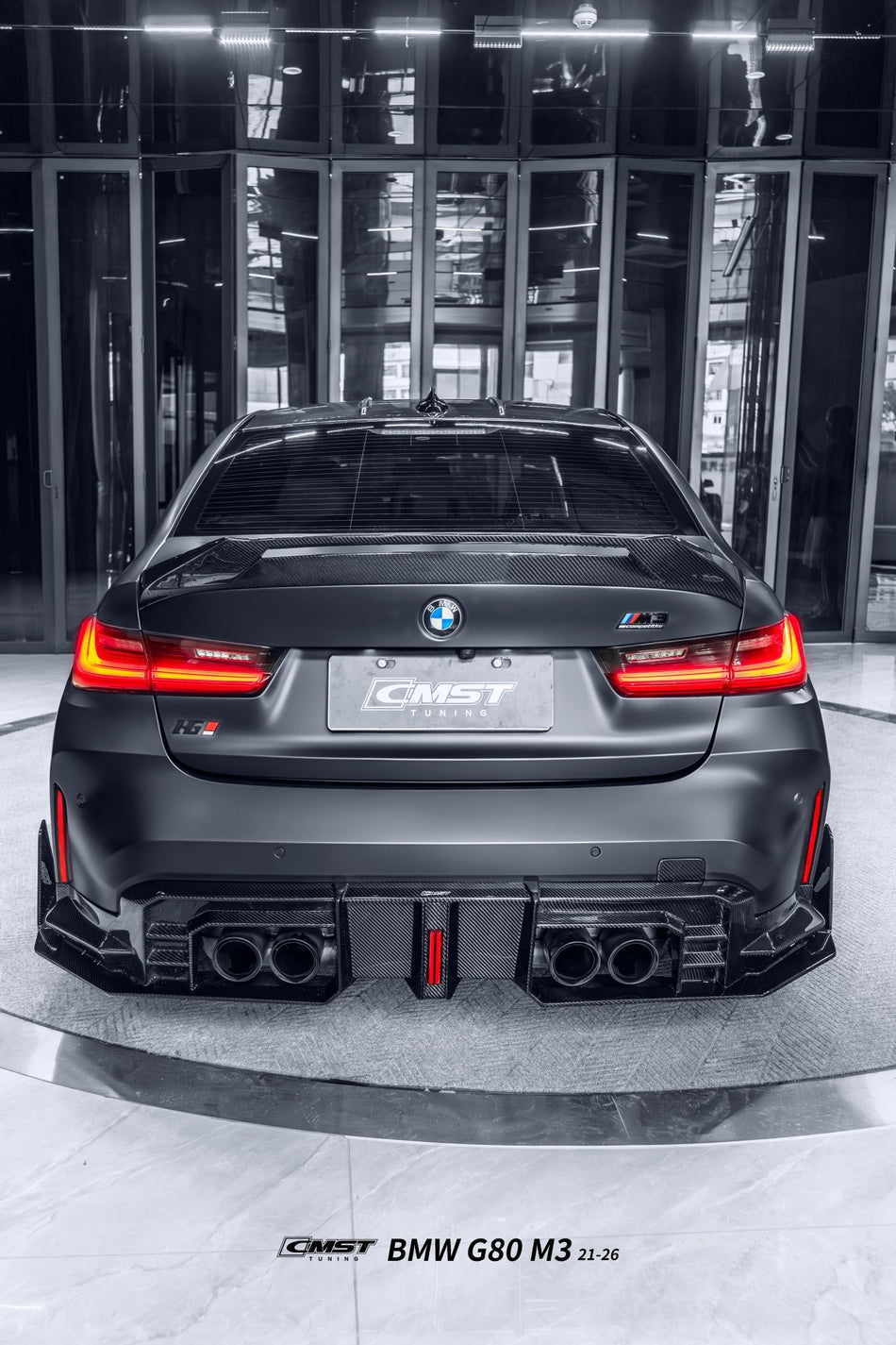 CMST - BMW M3 G80 DRY CARBON FIBER REAR LED DIFFUSER V2 - Aero Carbon UK