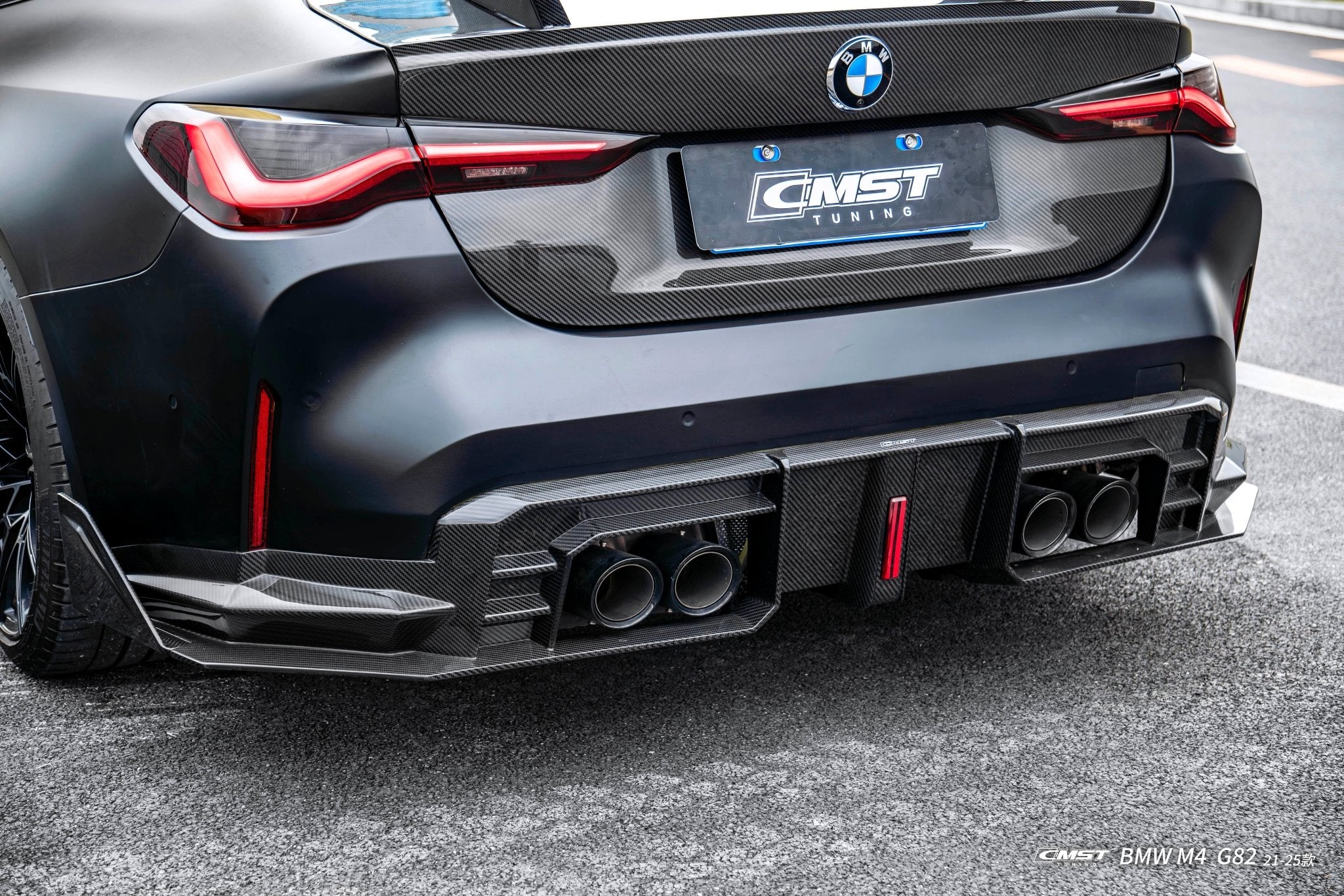 CMST - BMW M4 G82 DRY CARBON FIBER REAR LED DIFFUSER V2 - Aero Carbon UK