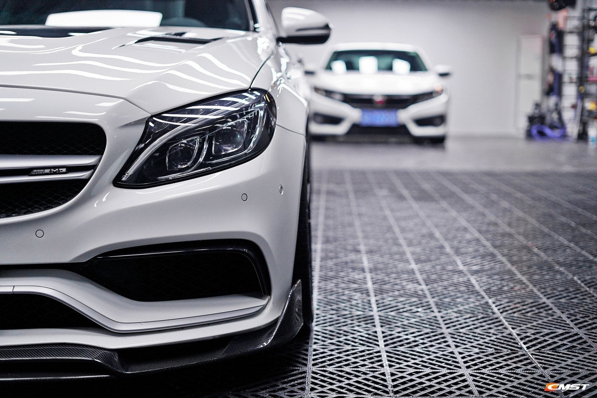 CMST Carbon Fiber Front Lip for Mercedes Benz C63 C63S AMG Sedan & Coupe 2015-ON - Aero Carbon UK