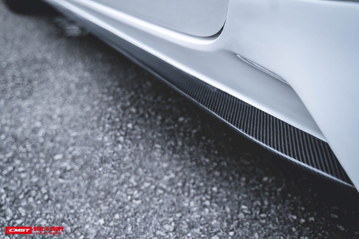CMST Carbon Fiber Side Skirts for Mercedes Benz W205 / AMG Sport Package / C63 AMG Coupe (2015-21) Partial - Aero Carbon UK