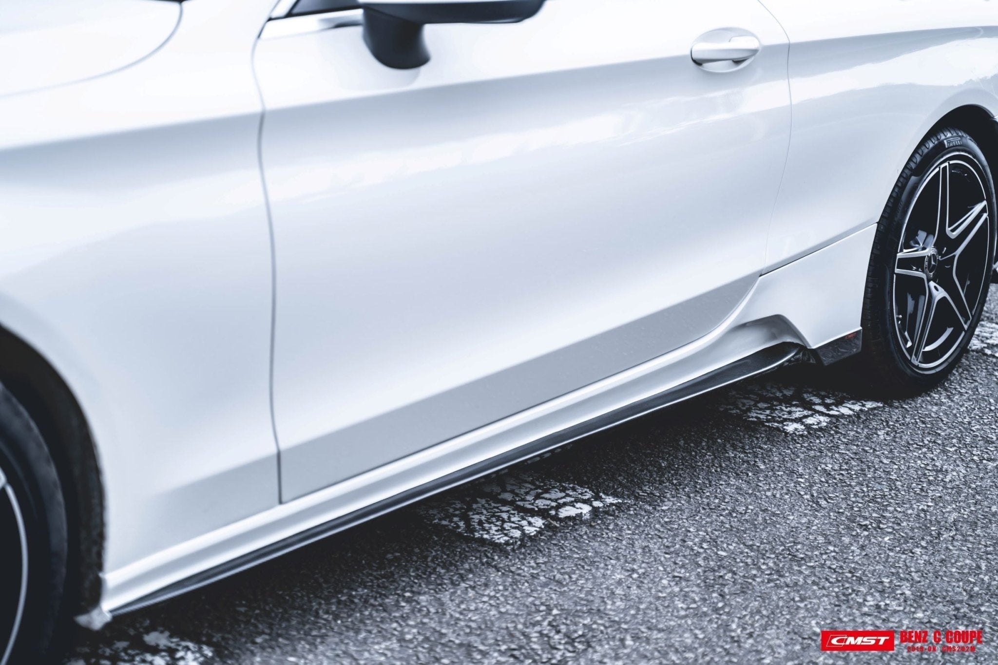 CMST Carbon Fiber Side Skirts for Mercedes Benz W205 / AMG Sport Package / C63 AMG Coupe (2015-21) Partial - Aero Carbon UK