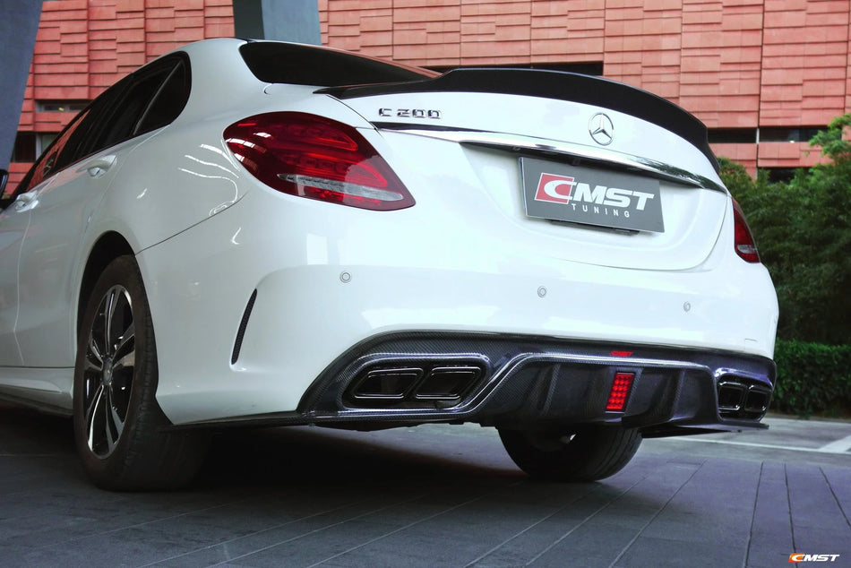 CMST - MERCEDES BENZ C - CLASS C63/S C43 AMG W205 4DR CARBON FIBER REAR DIFFUSER - Aero Carbon UK