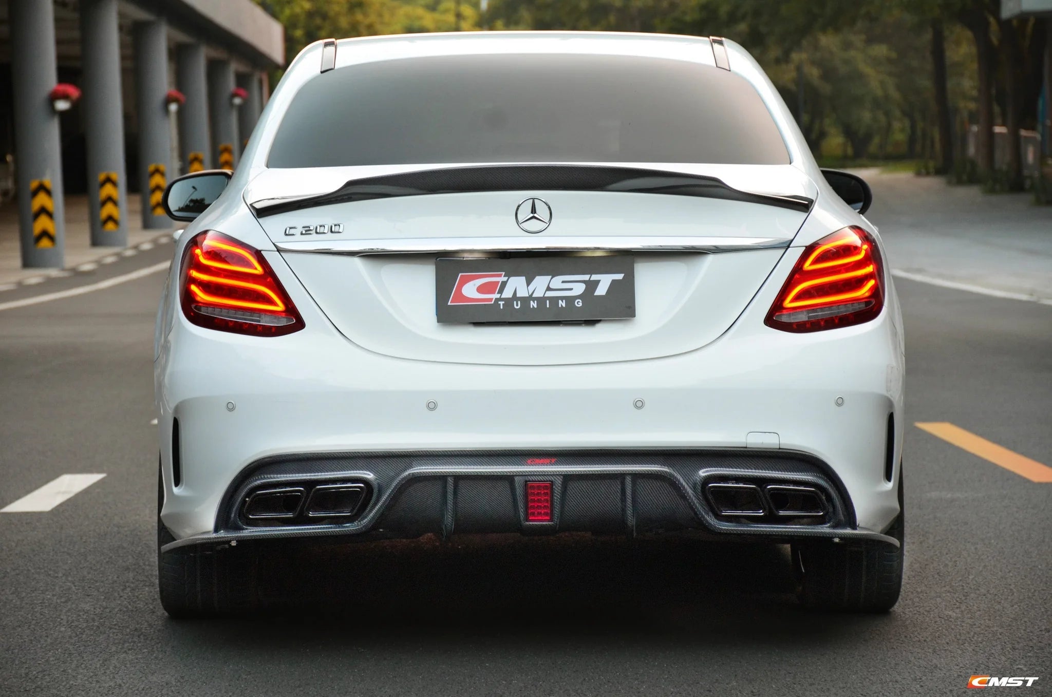 CMST - MERCEDES BENZ C - CLASS C63/S C43 AMG W205 4DR CARBON FIBER REAR DIFFUSER - Aero Carbon UK
