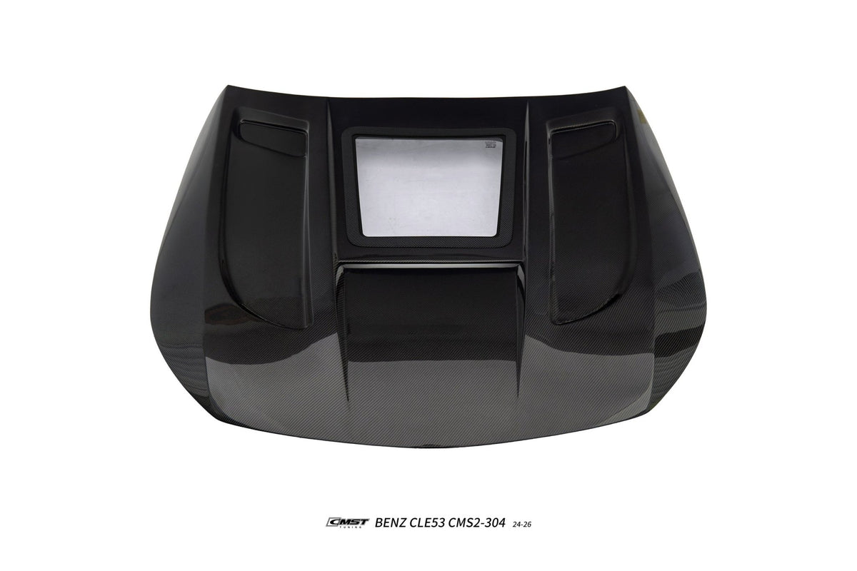 CMST - MERCEDES BENZ CLE53 C236 CARBON FIBRE BONNET / HOOD B - MIDDLE TRANSPARENT VERSION - Aero Carbon UK