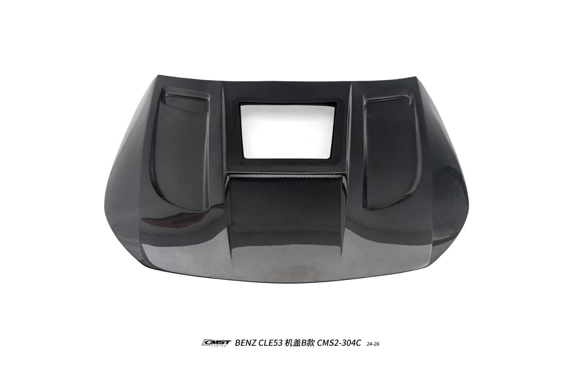 CMST - MERCEDES BENZ CLE53 C236 CARBON FIBRE BONNET / HOOD B - MIDDLE TRANSPARENT VERSION - Aero Carbon UK