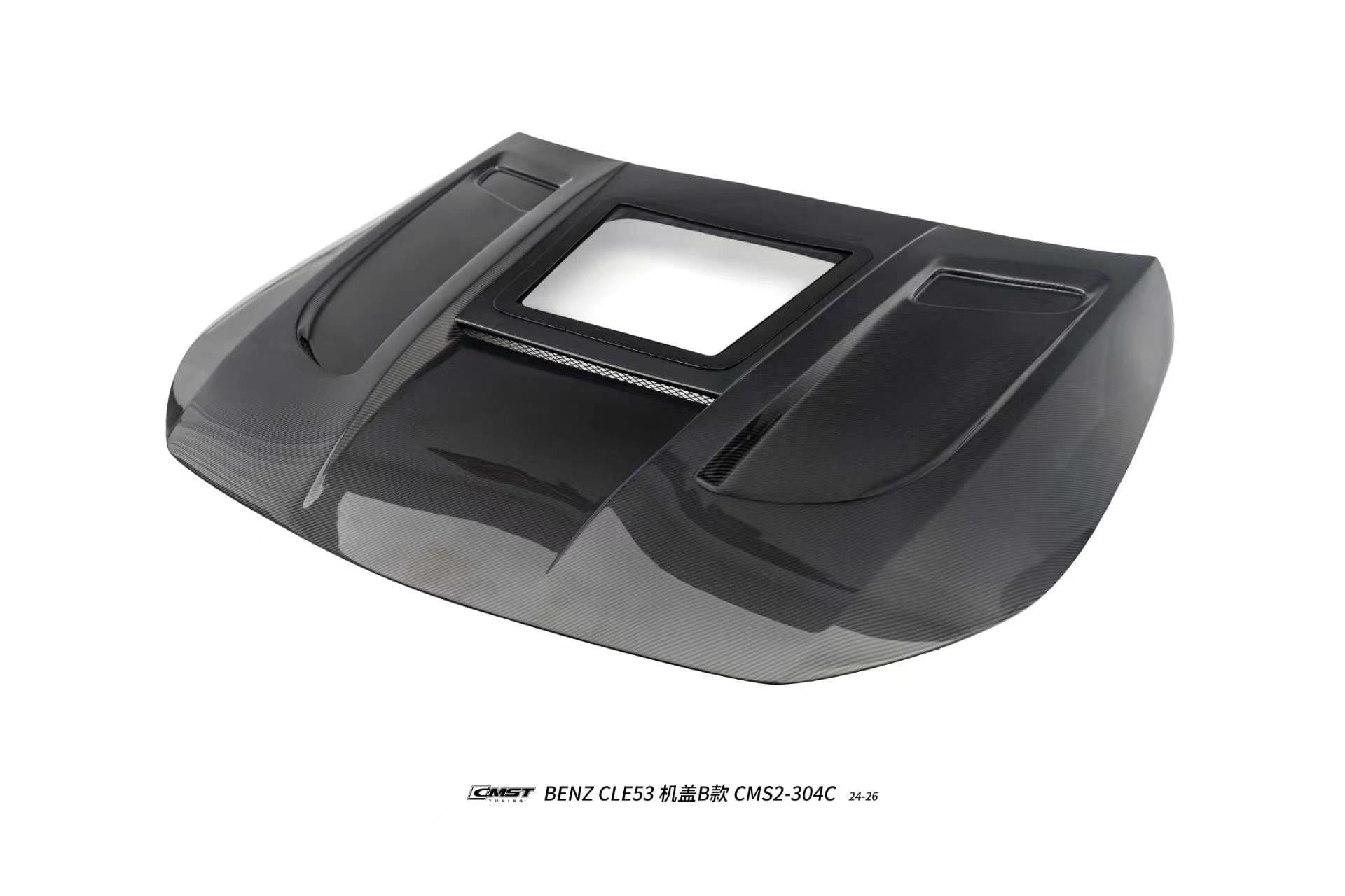 CMST - MERCEDES BENZ CLE53 C236 CARBON FIBRE BONNET / HOOD B - MIDDLE TRANSPARENT VERSION - Aero Carbon UK