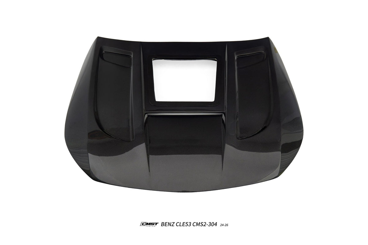 CMST - MERCEDES BENZ CLE53 C236 CARBON FIBRE BONNET / HOOD B - MIDDLE TRANSPARENT VERSION - Aero Carbon UK