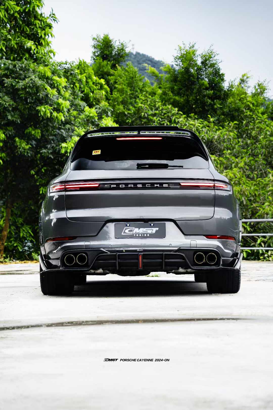 CMST - PORSCHE CAYENNE 2024+ DRY CARBON FIBRE LED REAR DIFFUSER - Aero Carbon UK