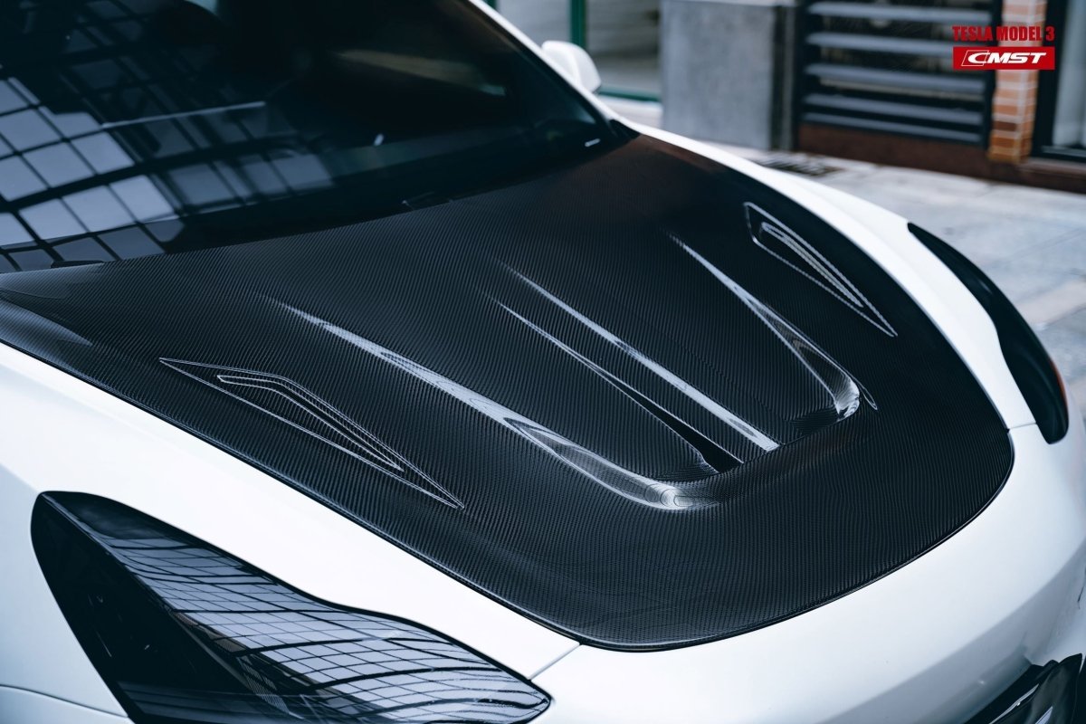 CMST - TESLA MODEL 3 CARBON FIBRE BONNET / HOOD V1 - Aero Carbon UK