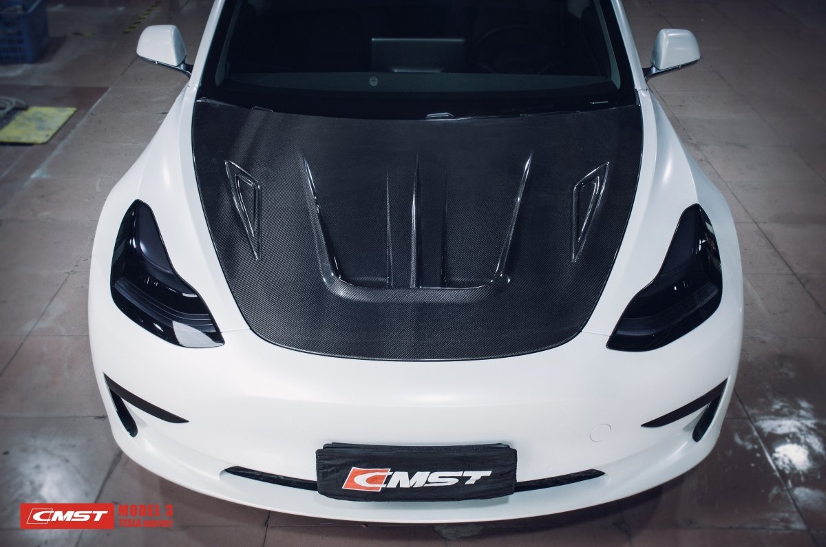 CMST - TESLA MODEL 3 CARBON FIBRE BONNET / HOOD V1 - Aero Carbon UK