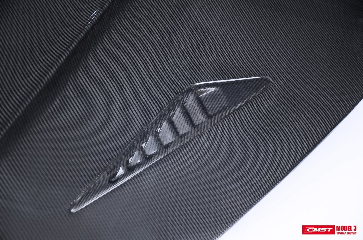 CMST - TESLA MODEL 3 CARBON FIBRE BONNET / HOOD V2 - Aero Carbon UK