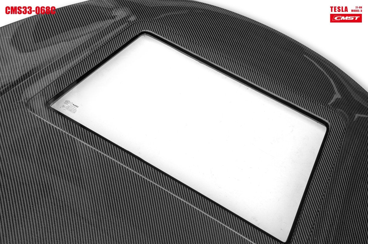 CMST - TESLA MODEL 3 CARBON FIBRE GLASS TRANSPARENT BONNET / HOOD V1 - Aero Carbon UK