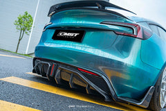 CMST - TESLA MODEL 3 HIGHLAND 2024+ CARBON FIBRE REAR DIFFUSER AND REAR SIDE SKIRTS - Aero Carbon UK