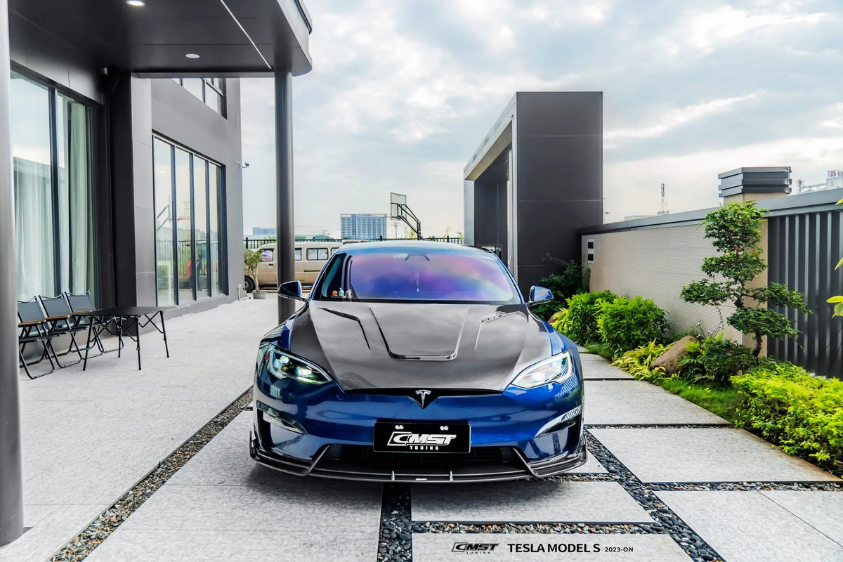 CMST - TESLA MODEL S 3RD GEN CARBON FIBRE FRONT LIP - Aero Carbon UK