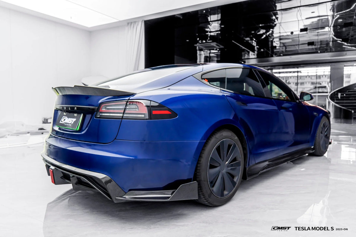 CMST - TESLA MODEL S 3RD GEN CARBON FIBRE REAR DIFFUSER & REAR SIDE WINGLETS - Aero Carbon UK
