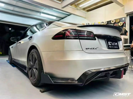 CMST - TESLA MODEL S 3RD GEN CARBON FIBRE REAR DIFFUSER & REAR SIDE WINGLETS - Aero Carbon UK