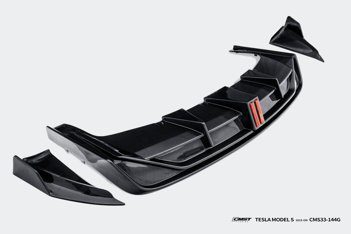 CMST - TESLA MODEL S 3RD GEN CARBON FIBRE REAR DIFFUSER & REAR SIDE WINGLETS - Aero Carbon UK