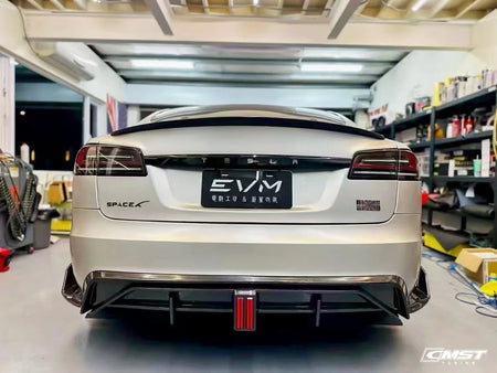 CMST - TESLA MODEL S 3RD GEN CARBON FIBRE REAR DIFFUSER & REAR SIDE WINGLETS - Aero Carbon UK