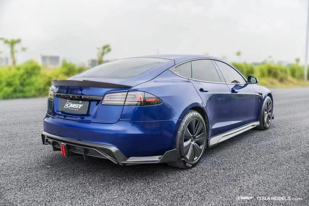 CMST - TESLA MODEL S 3RD GEN CARBON FIBRE REAR DIFFUSER & REAR SIDE WINGLETS - Aero Carbon UK
