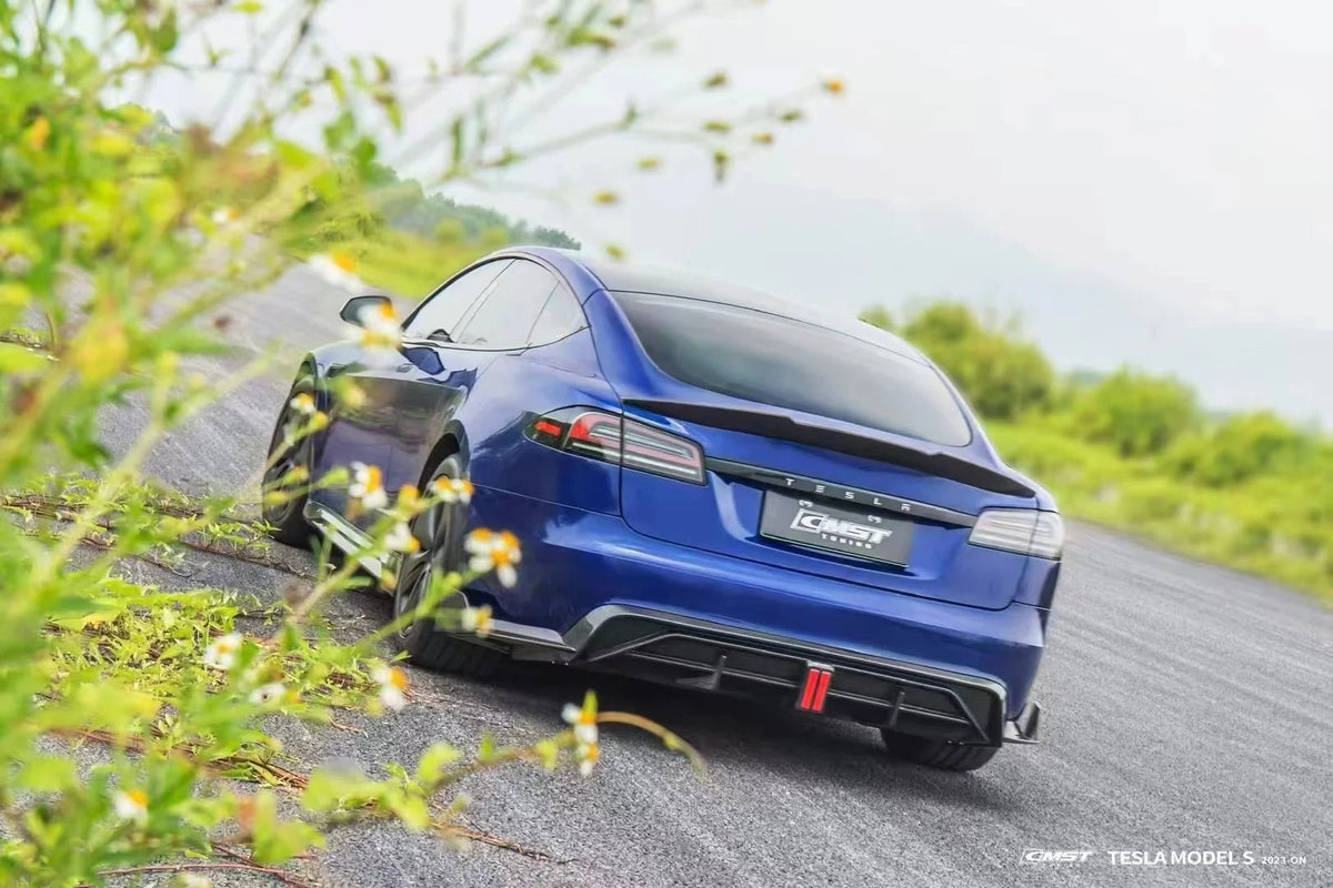 CMST - TESLA MODEL S 3RD GEN CARBON FIBRE REAR DIFFUSER & REAR SIDE WINGLETS - Aero Carbon UK