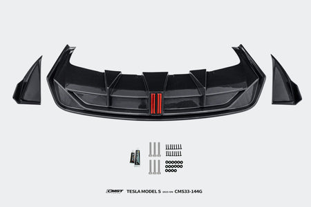 CMST - TESLA MODEL S 3RD GEN CARBON FIBRE REAR DIFFUSER & REAR SIDE WINGLETS - Aero Carbon UK