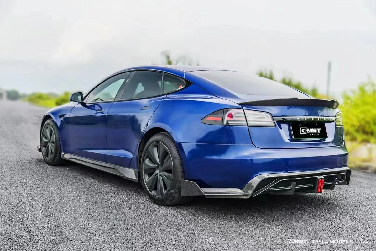 CMST - TESLA MODEL S 3RD GEN CARBON FIBRE REAR DIFFUSER & REAR SIDE WINGLETS - Aero Carbon UK