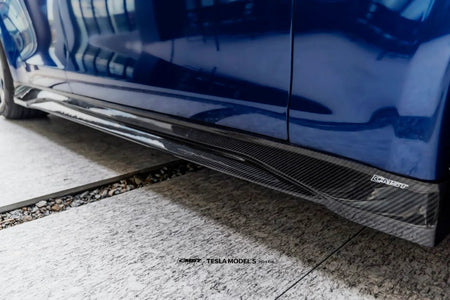 CMST - TESLA MODEL S 3RD GEN CARBON FIBRE SIDE SKIRTS - Aero Carbon UK