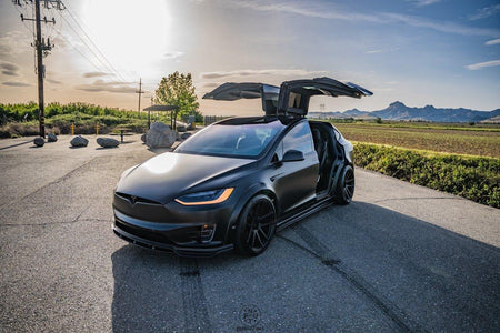 CMST - TESLA MODEL X GEN 1 2016-2021 CARBON FIBRE FRONT LIP SPLITTER - Aero Carbon UK