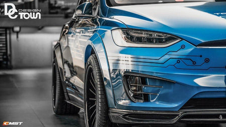 CMST - TESLA MODEL X GEN 1 2016-2021 CARBON FIBRE FRONT UPPER VALENCES - Aero Carbon UK