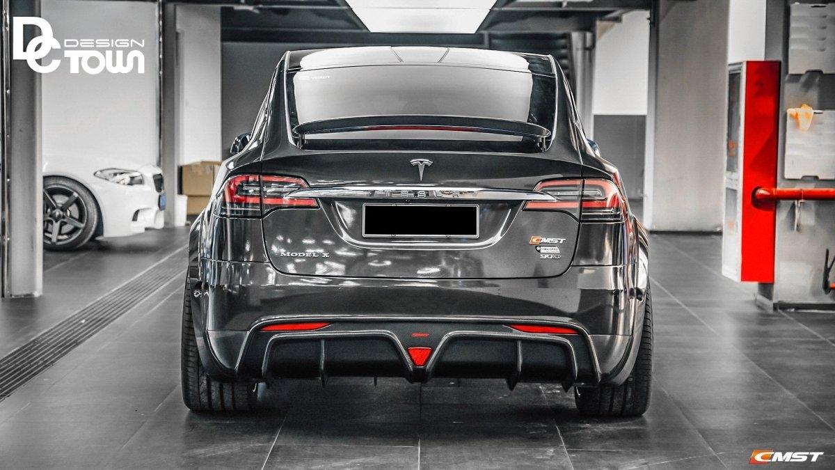 CMST - TESLA MODEL X GEN 1 2016-2021 CARBON FIBRE REAR TRUNK SPOILER - Aero Carbon UK