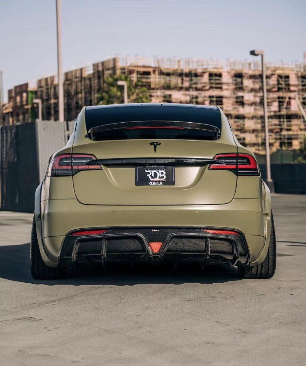 CMST - TESLA MODEL X GEN 1 2016-2021 CARBON FIBRE REAR TRUNK SPOILER - Aero Carbon UK