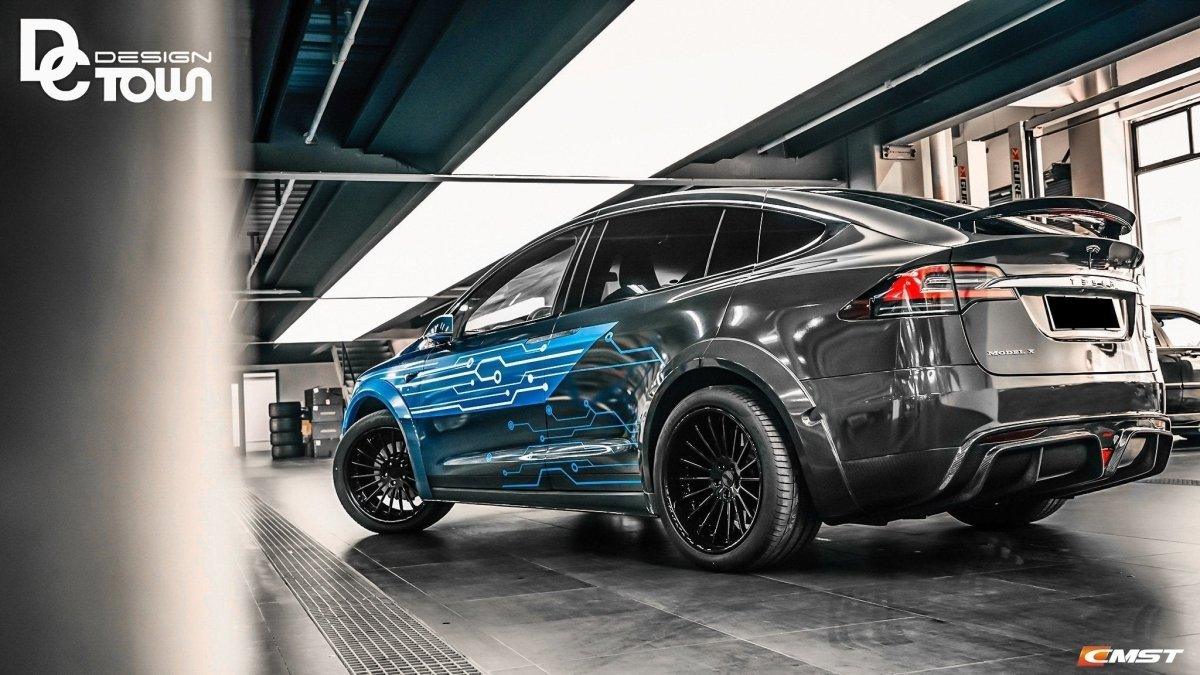 CMST - TESLA MODEL X GEN 1 2016-2021 CARBON FIBRE REAR TRUNK SPOILER - Aero Carbon UK