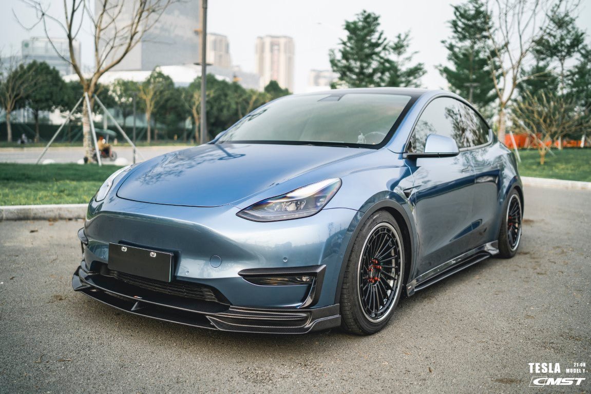 CMST - TESLA MODEL Y CARBON FIBRE SIDE SKIRTS V2 - Aero Carbon UK