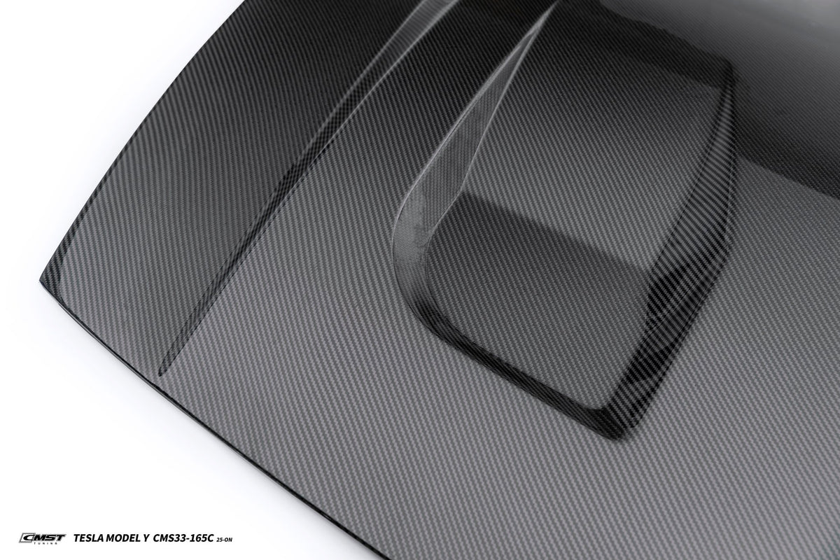 CMST - TESLA MODEL Y JUNIPER 2025+ CARBON FIBER / FRP V1 HOOD BONNET - Aero Carbon UK