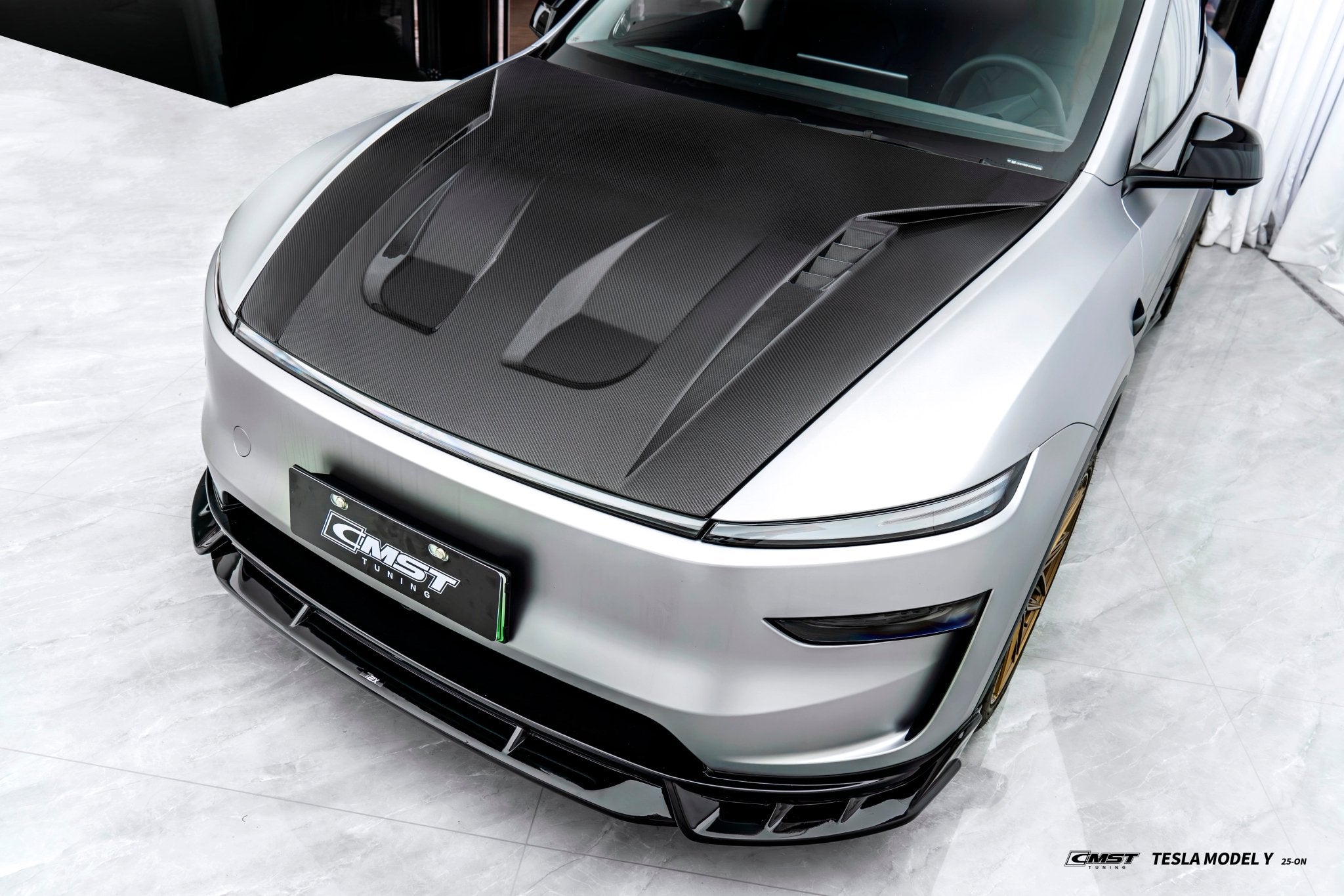 CMST - TESLA MODEL Y JUNIPER 2025+ CARBON FIBER / FRP V1 HOOD BONNET - Aero Carbon UK