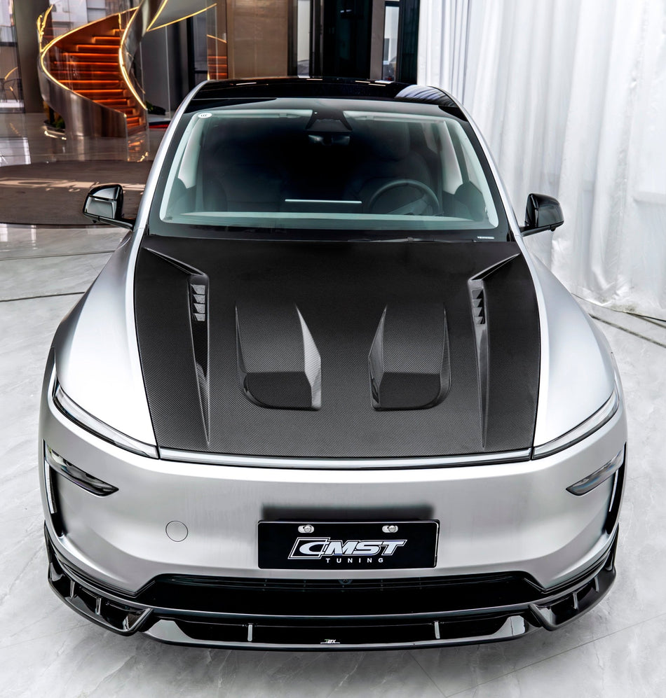 CMST - TESLA MODEL Y JUNIPER 2025+ CARBON FIBER / FRP V1 HOOD BONNET - Aero Carbon UK